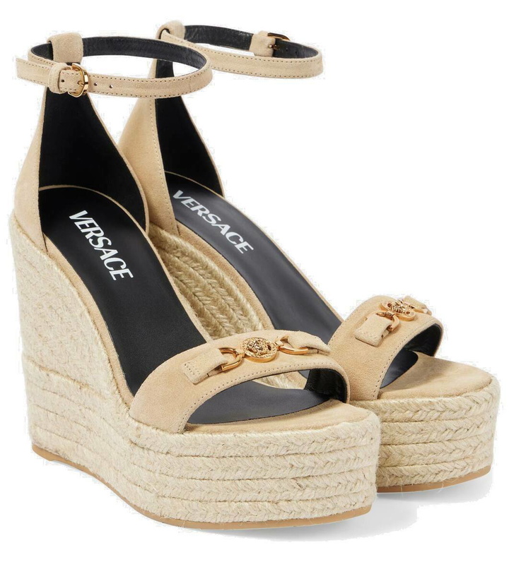 Photo: Versace Medusa '95 leather wedge sandals