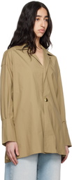DARKPARK Beige Jodie Popeline Tunic Style Shirt