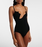 Christopher Esber Odessa cutout embellished ribbed-knit bodysuit