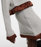 JW Anderson Cropped satin-trimmed wool hoodie
