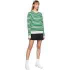 Acne Studios Green and White Breton Stripe Sweater