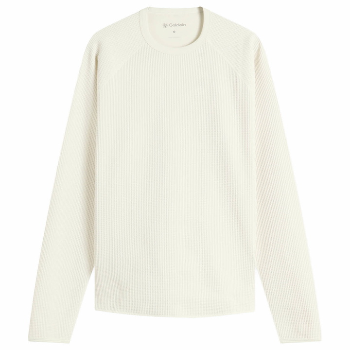 Photo: Goldwin Men's Waffle Light Long Sleeve T-Shirt in Ivory