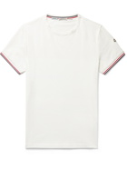 MONCLER - Contrast-Tipped Stretch-Cotton Jersey T-Shirt - White