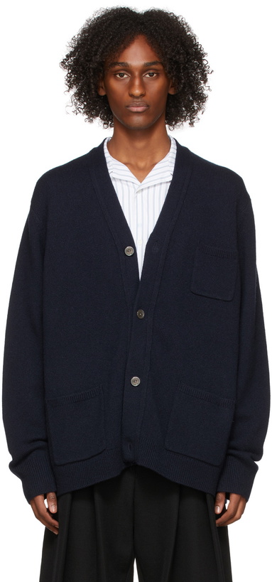 Photo: Acne Studios Navy Knit Wool Cardigan