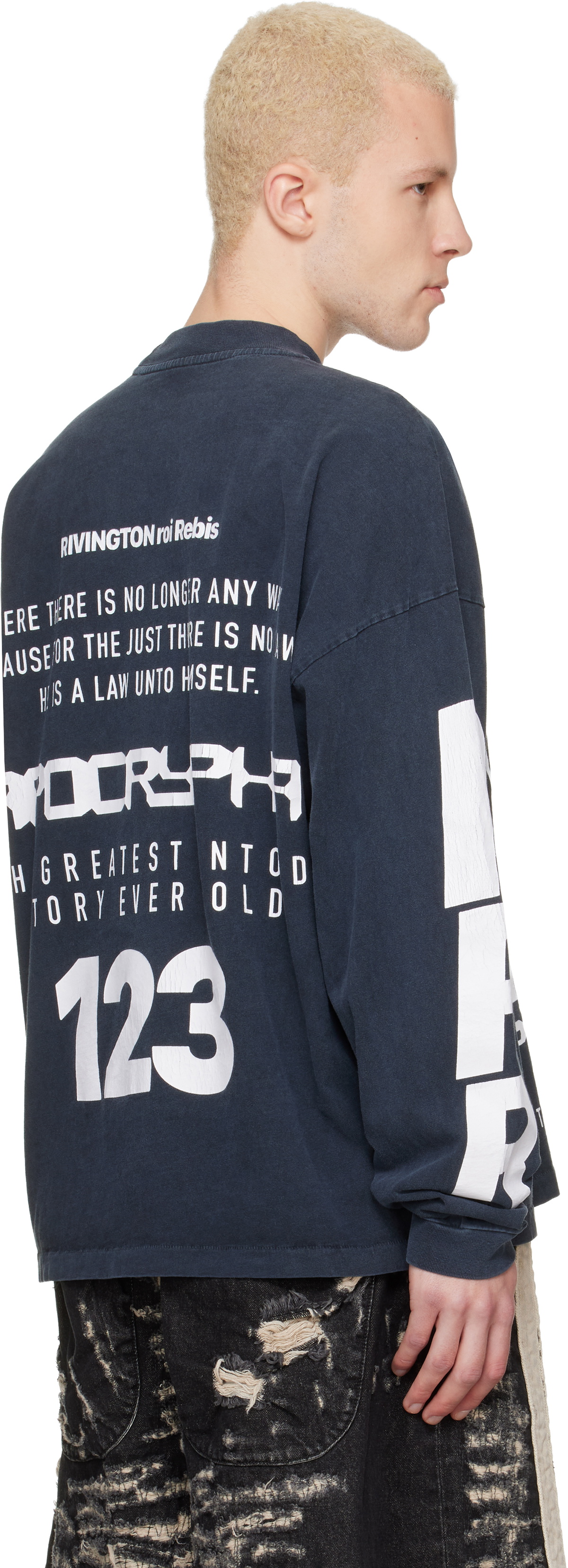Rivington Roi Rebis Black 'The Anti-Body' Vintage Long Sleeve T-shirt