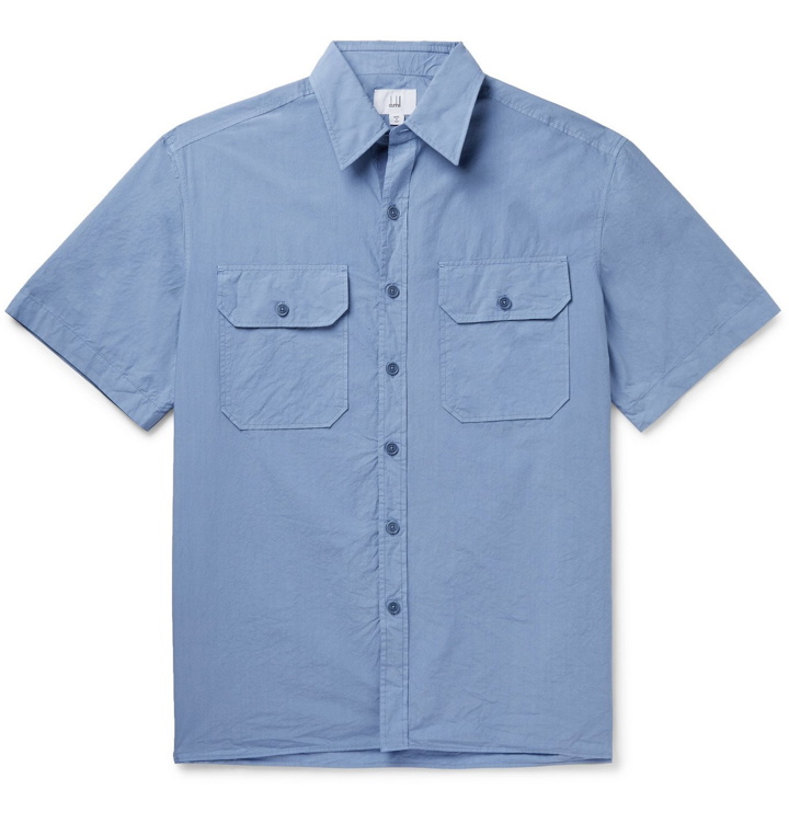 Photo: DUNHILL - Garment-Dyed Cotton Shirt - Blue