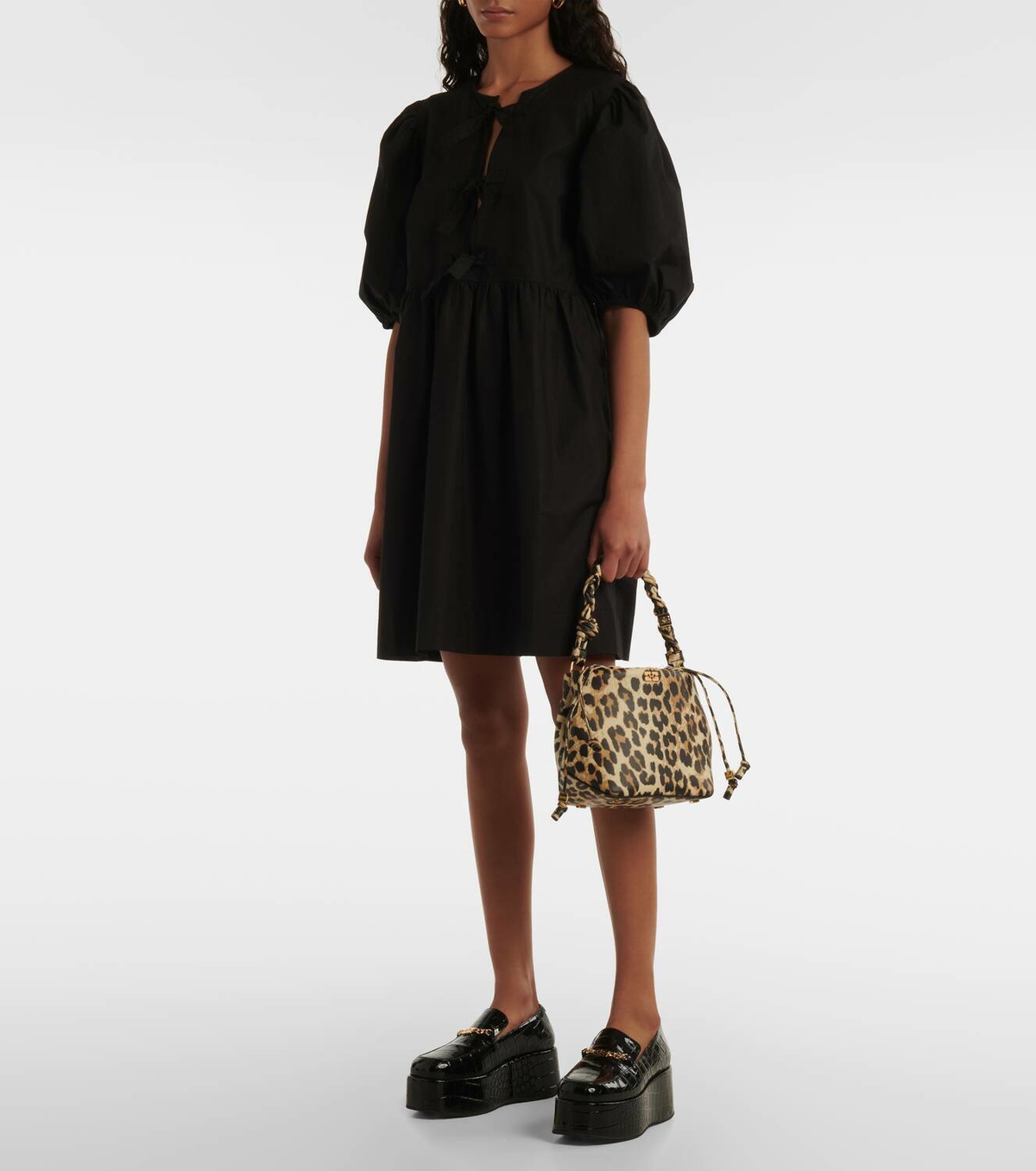 【GANNI】BOU リサイクルレザーブレンド バケットバッグ/Leopard Leopard Leopard GANNI Bou Bucket Bag | GANNI US