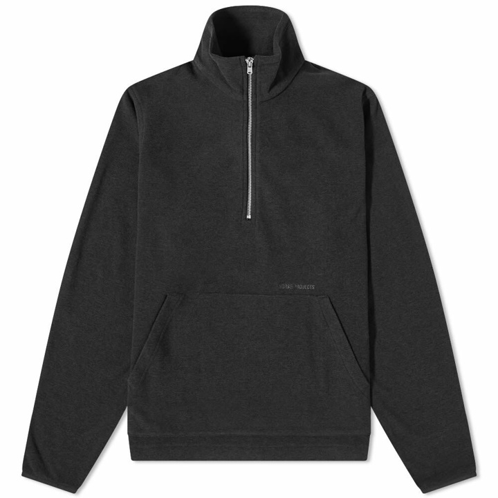 Photo: Norse Projects Men's Frederik Fleece Half Zip in Black