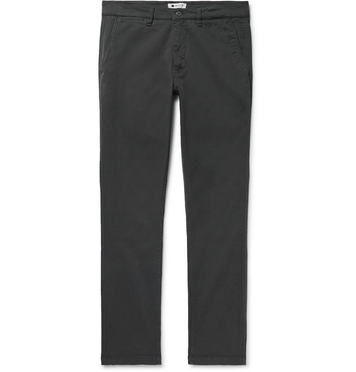 Photo: NN07 - Marco Slim-Fit Stretch-Cotton Twill Chinos - Men - Charcoal