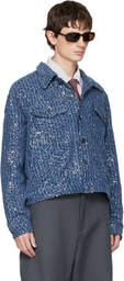 Charles Jeffrey LOVERBOY Blue Art Denim Jacket