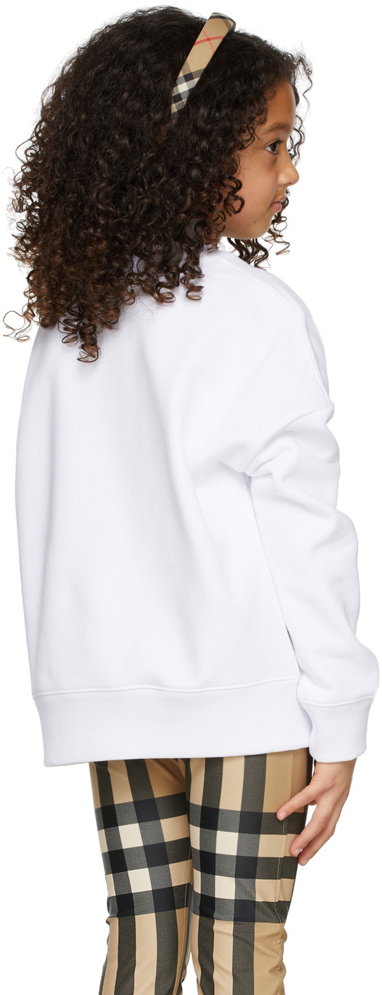 Burberry Kids White Embroidered Logo Sweatshirt Burberry