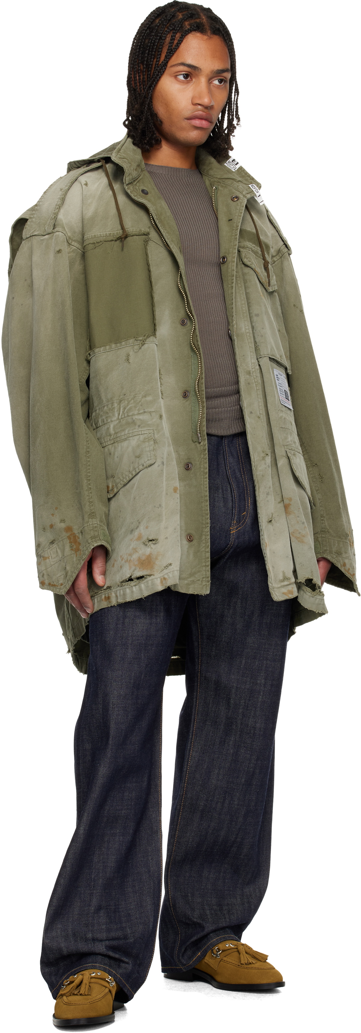 Maison MIHARA YASUHIRO Khaki Distressed Field Coat