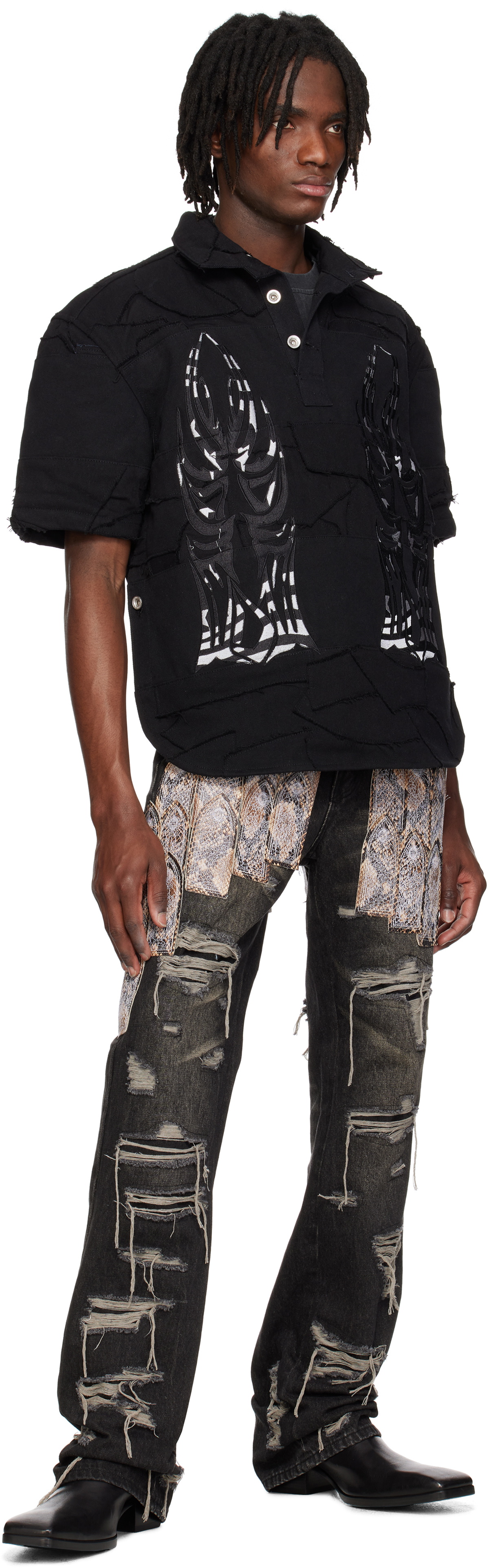 Who Decides War Black Patch Arch Mocha Denim Jeans WHO DECIDES WAR 