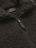 Brioni - Cashmere and Silk-Blend Bouclé Zip-Up Cardigan - Brown