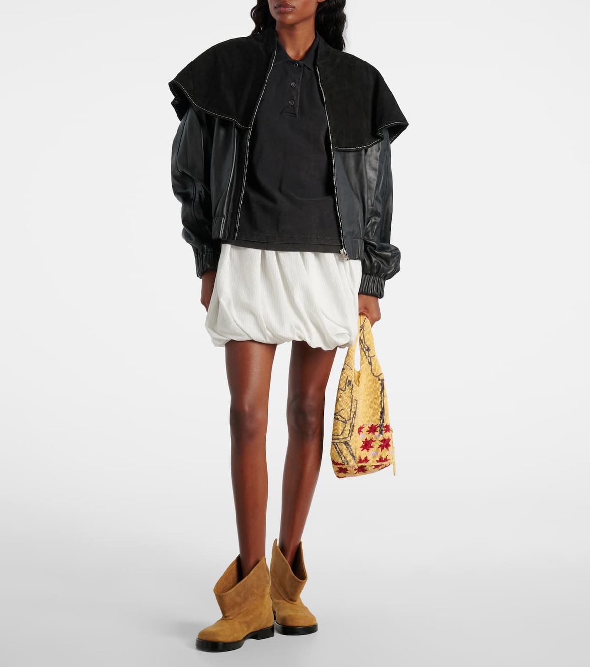 JW Anderson Caped leather jacket