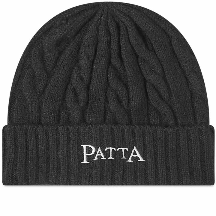 Photo: Patta Men's Cable Knit Beanie in Black