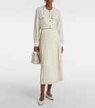 Loro Piana Janel pleated silk midi skirt