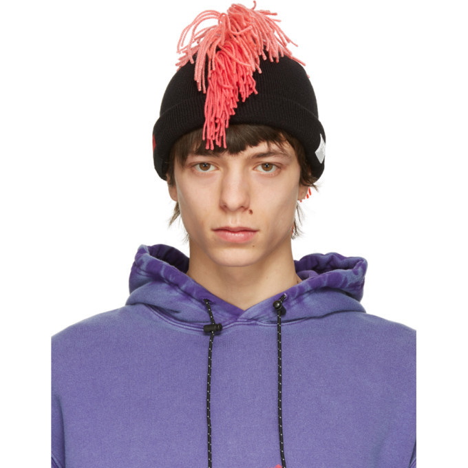 Photo: 99% IS Black and Pink Fringe Beanie