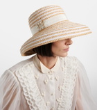 Roger Vivier Très Vivier striped raffia sun hat
