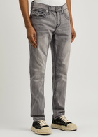 True Religion Rocco Distressed Slim-leg Jeans Grey