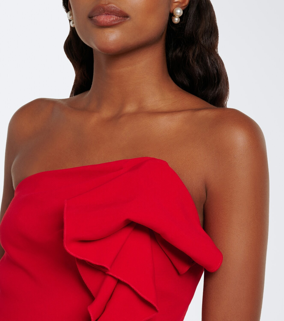 Roland Mouret Ruffled wool and silk cady corset