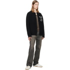 We11done Black Logo Classic Cardigan