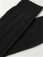 Anderson & Sheppard - Ribbed-Knit Socks - Black