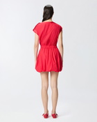 Pinko Poplin Dress With Crisscross Salsa Red