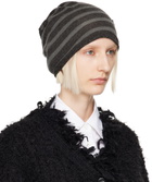 OPEN YY Gray Stripe Slouchy Beanie