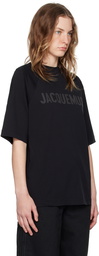 JACQUEMUS Black Les Classiques 'Le T-Shirt Typo' T-Shirt