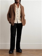 Alanui - Finest Shawl-Collar Ribbed Cashmere and Silk-Blend Cardigan - Brown