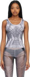 BONBOM Gray Printed Tank Top