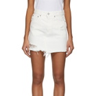 Moussy Vintage White Denim Ripliy Miniskirt