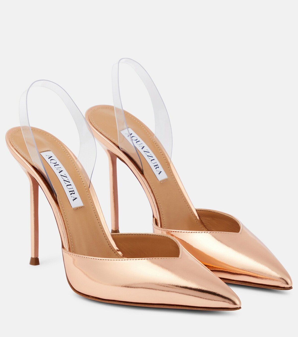 Aquazzura Slingback Heel 10.5cm Beige Calfskin