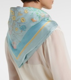 Gucci Floral silk twill scarf
