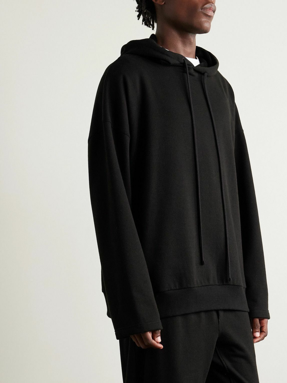 The Row - Stanley Cotton and Cashmere-Blend Jersey Hoodie - Black