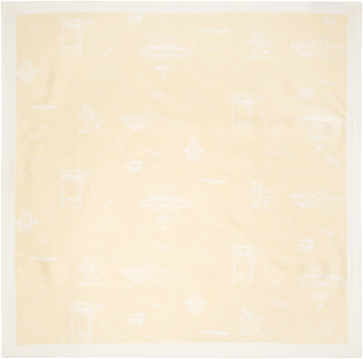 Photo: Maison Kitsuné Yellow Parisian Map Silk Scarf