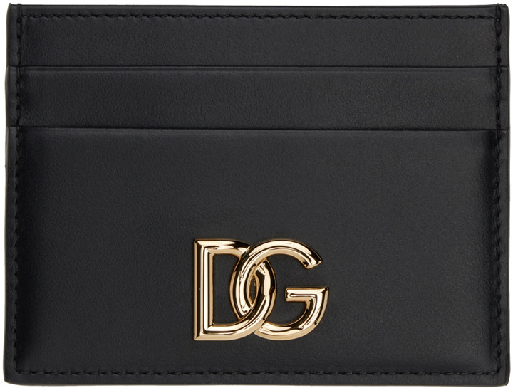 Photo: Dolce&Gabbana Black Calfskin 'DG' Logo Card Holder