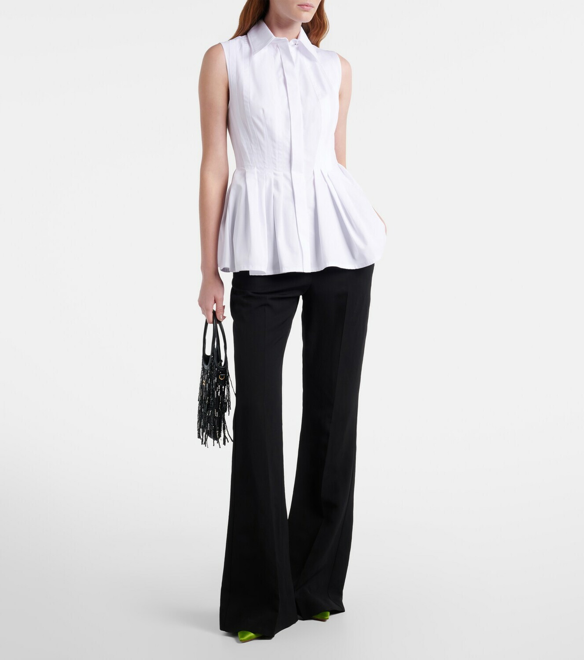 Sportmax Certosa peplum cotton poplin shirt