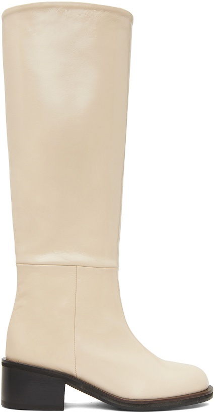 Photo: Reike Nen Off-White Grained Tall Boots