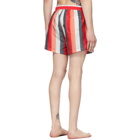 Boss Red and White Striped Swim Shorts