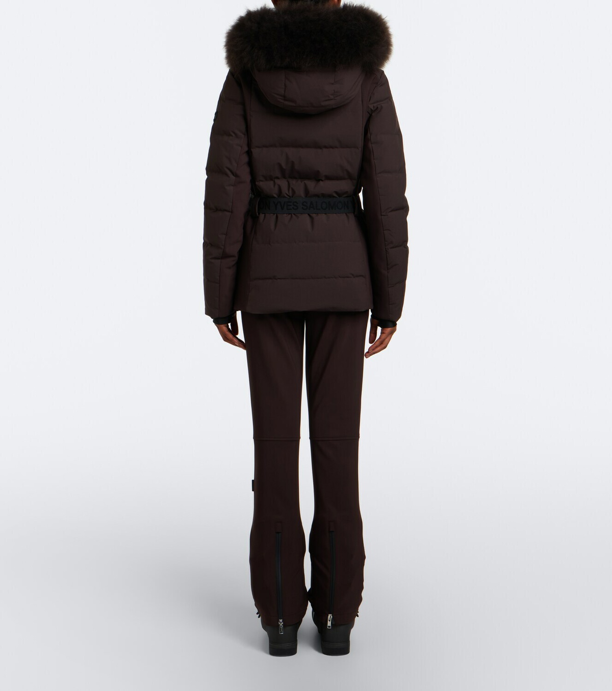Yves Salomon Belted shearling-trimmed ski jacket