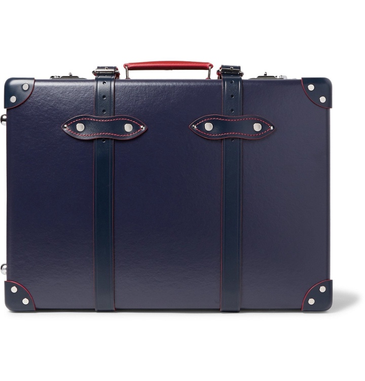 Photo: Globe-Trotter - St Moritz 20" Leather-Trimmed Trolley Case - Blue