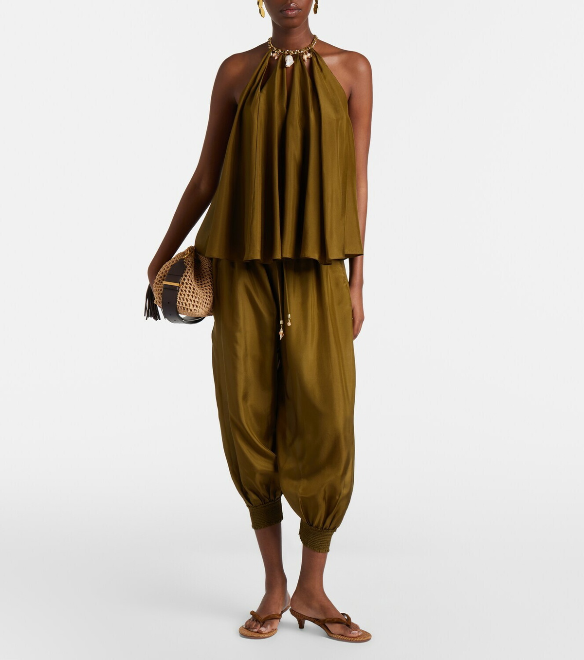 Zimmermann Mahon cropped silk balloon pants