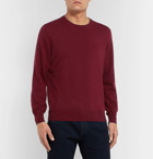 Brunello Cucinelli - Contrast-Tipped Cashmere Sweater - Burgundy