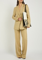 Gabriela Hearst Angela Double-breasted Wool and Silk-blend Blazer Beige