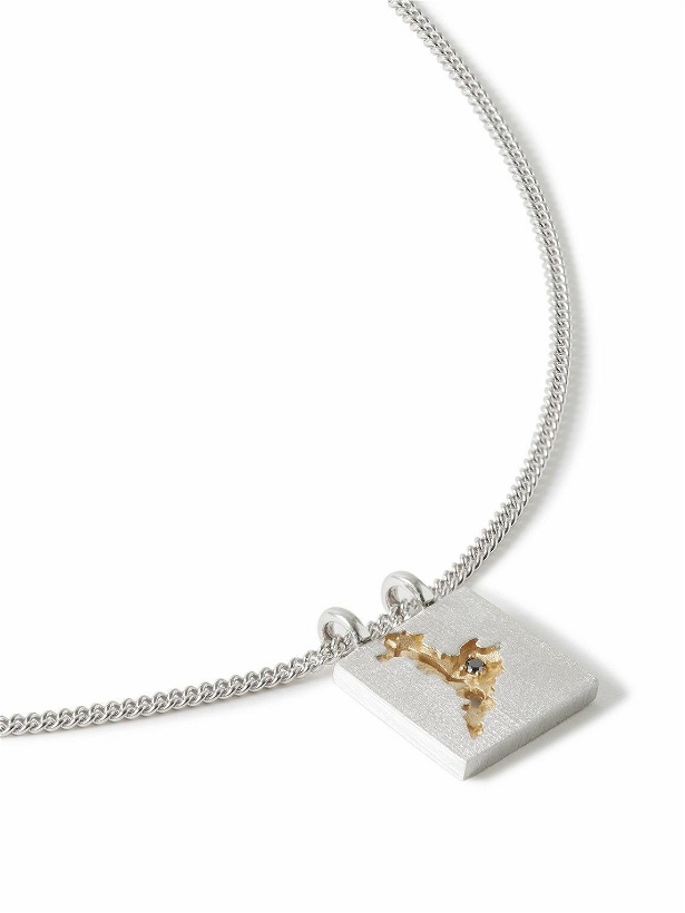 Photo: Tom Wood - Mined Rhodium- and Gold-Plated Recycled Silver Diamond Pendant Necklace