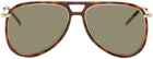 Saint Laurent Tortoiseshell SL 11 Aviator Sunglasses