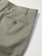 CANALI - Kei Slim-Fit Tapered Stretch-Cotton Twill Suit Trousers - Green - IT 46