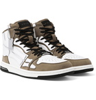 AMIRI - Skel-Top Grosgrain-Trimmed Colour-Block Leather High-Top Sneakers - Brown